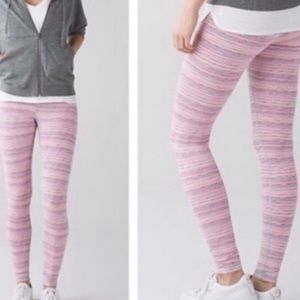 Lululemon Pink Cyber Striped Wonder Unders
